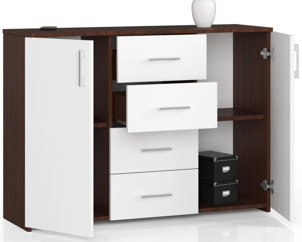 Komoda Torvi K 110 cm wenge/biela