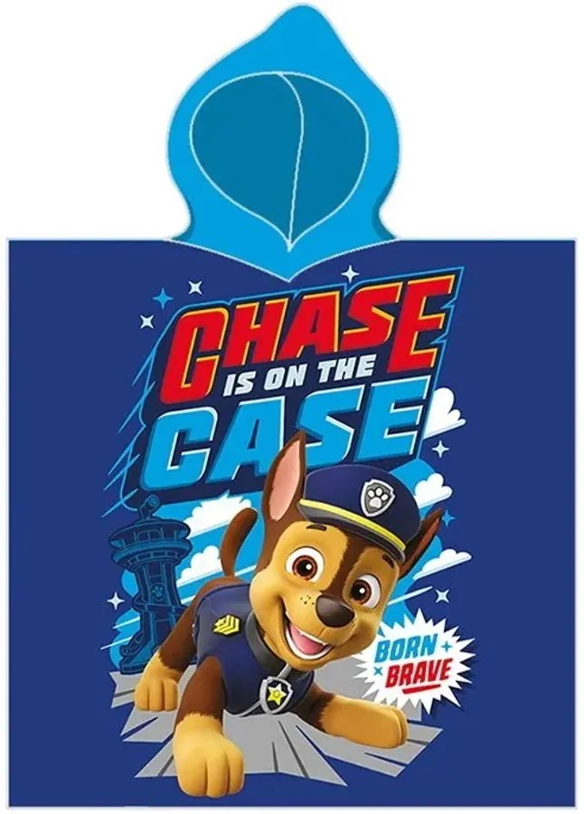 Detská osuška s kapucňou - plážové pončo Paw Patrol - Labková patrola - 100% bavlna - 55 x 110 cm - pre deti od 3 do 6 rokov