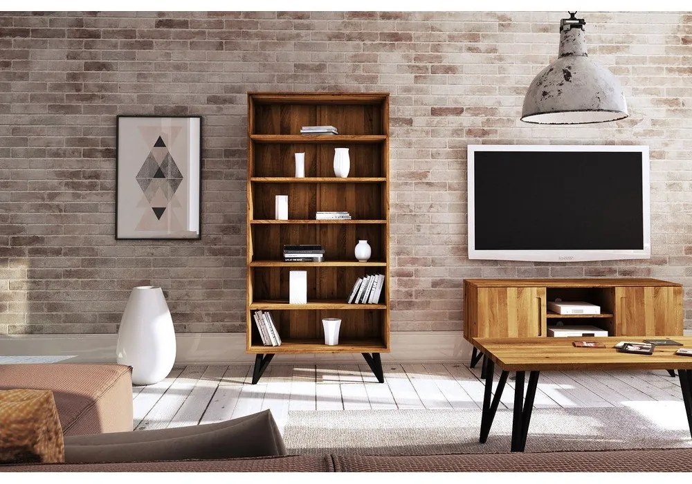 Knižnica z dubového dreva 91x185 cm Golo - The Beds