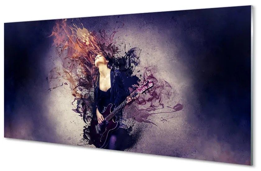 Obraz plexi Ženské gitara poznámky 100x50 cm