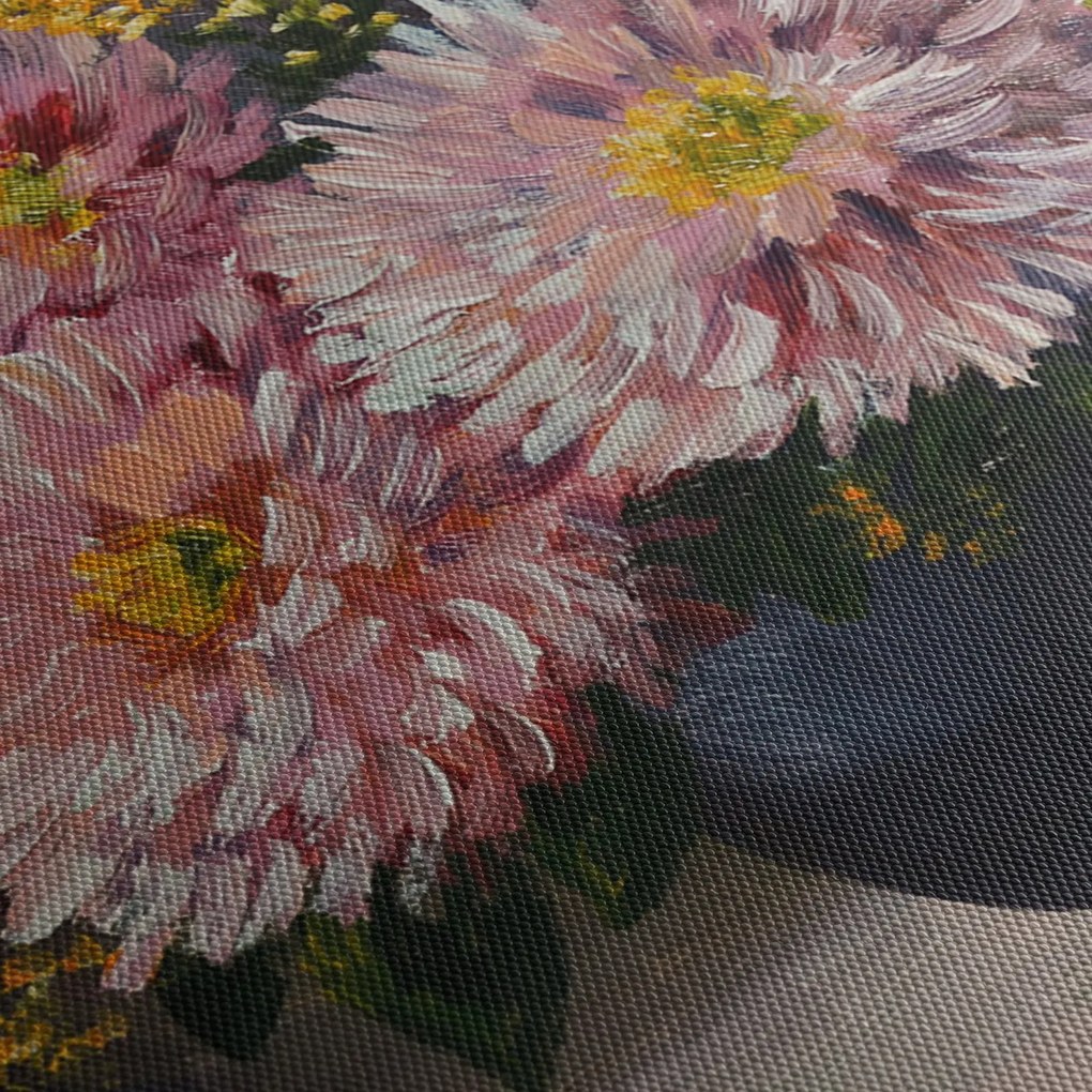Obraz - Olejomaľba, Kvety vo váze (90x60 cm)