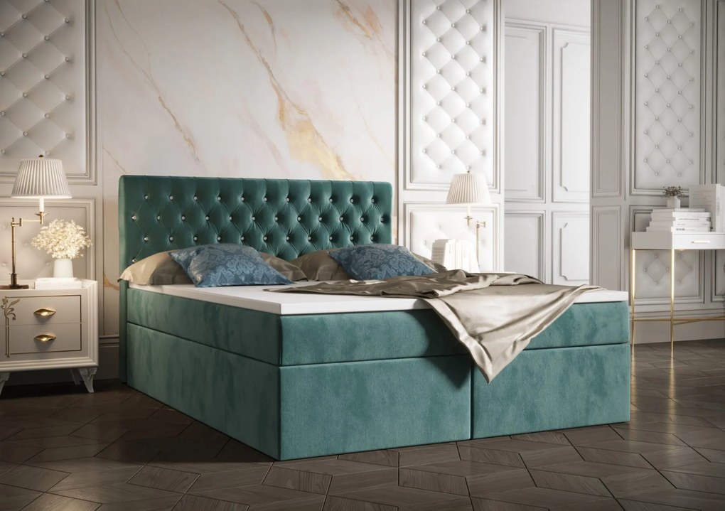 Moderná Kontinentálna posteľ MONET /boxspring - ÁNO + (70€),140x200