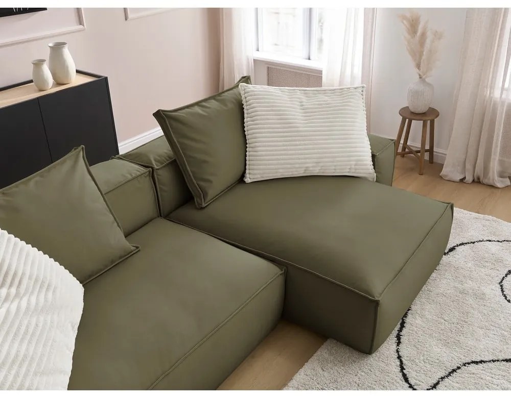 Zelená rohová pohovka z imitácie kože Boheme – Bobochic Paris