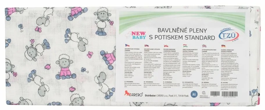 New Baby Bavlnené Plienky S Potlačou 10 Ks
