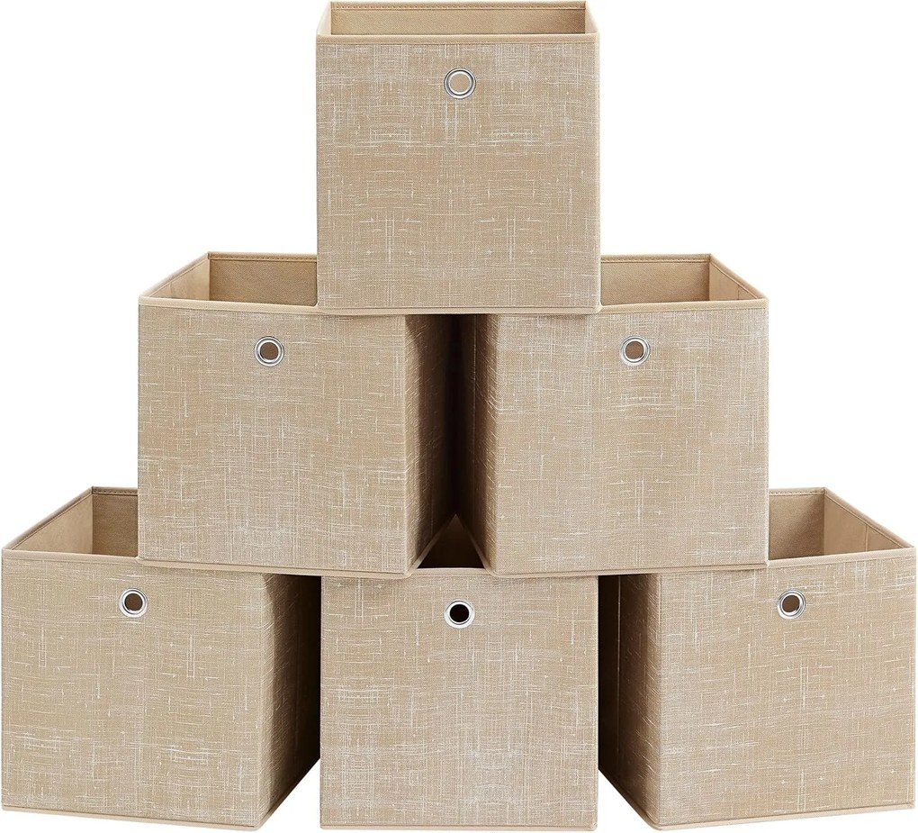 Sada 6 ks skládacích úložných boxů Teria béžová