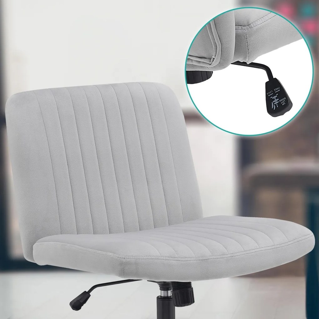 Design-Shop Kancelárska stolička Kingman zamat - Svetlo šedá