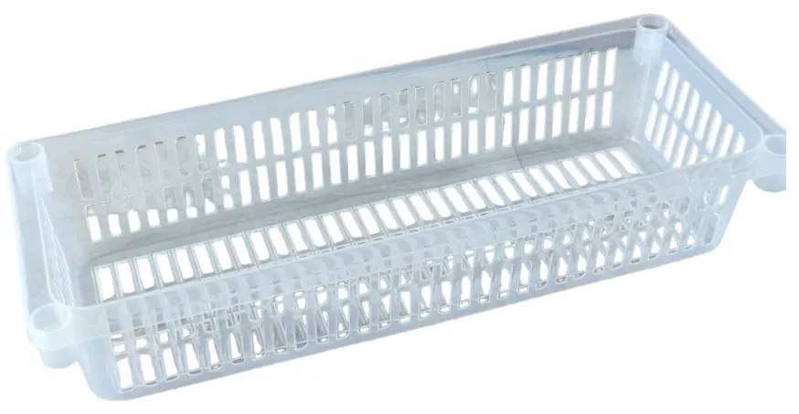 Úložný kôš, box a organizér extra hlboký 50 cm x 20 cm INVA, transparentný