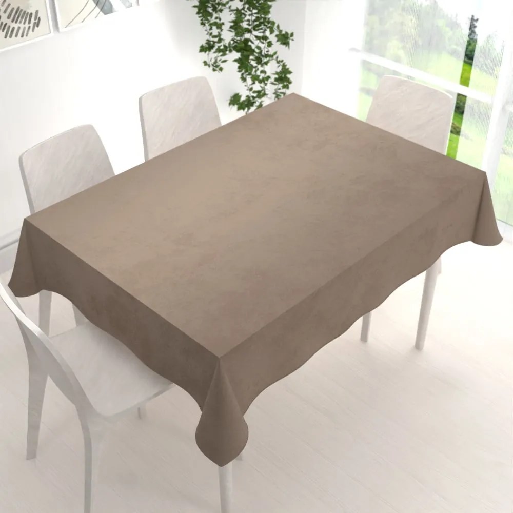 Biante Veľký zamatový obdĺžnikový obrus Velvet Premium SVP-005 Svetlo hnedý 200x240 cm