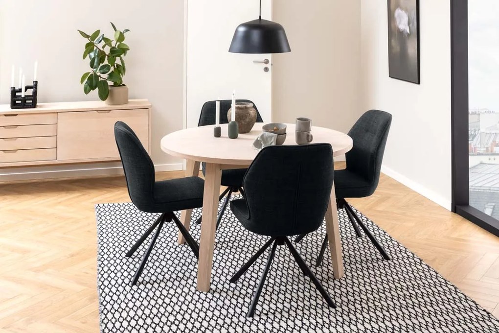 Rozkladací jedálenský stôl A-line 120/220 cm bielený dub