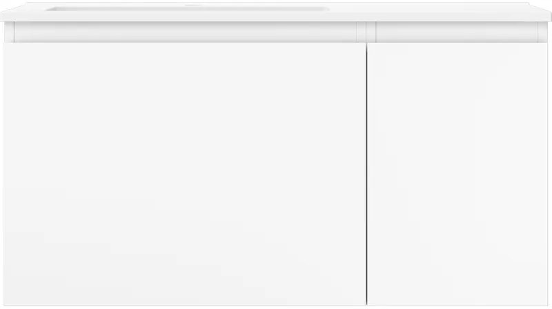 Mexen Orio, kúpeľňová skrinka 90 cm s umývadlom Otis vľavo, 1S, 1D, biela matná, 91A13-09047-3-BBFF01-W18L01