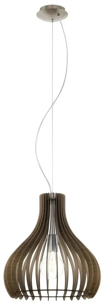 Eglo 61917 - Luster na lanku TINDORI 1xE27/60W/230V pr. 38 cm hnedá
