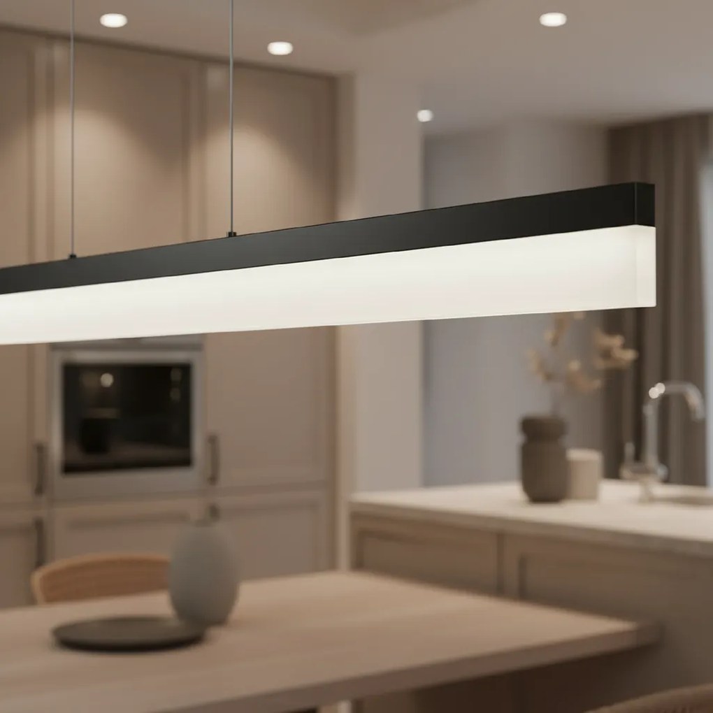 Toolight Toolight, LED stropné svietidlo 120cm, APP1692-CP, čierna matná, OSW-07890