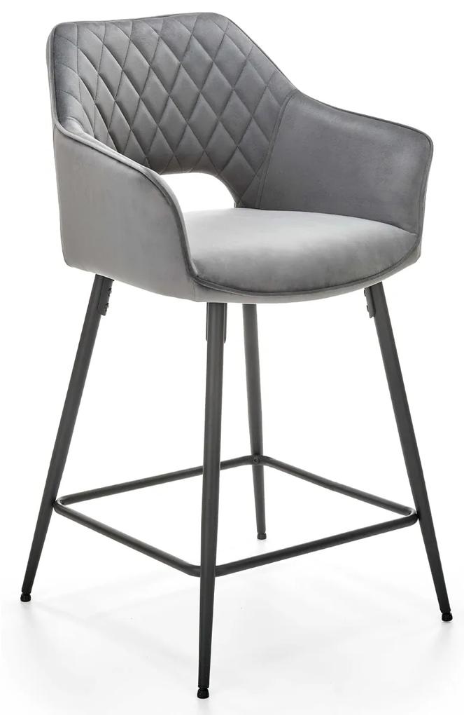 Barová stolička H-107 - sivá / čierna