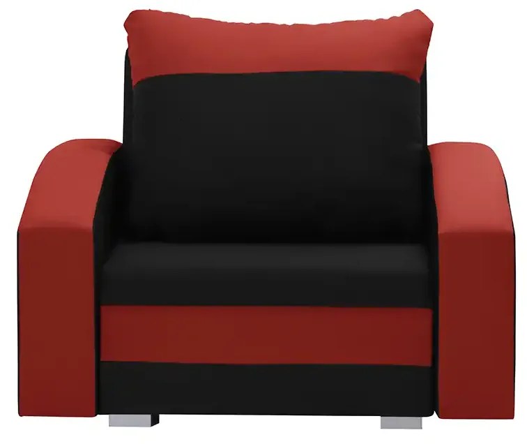 1-miestne kreslo s funkciou spania JAN Černá/červená