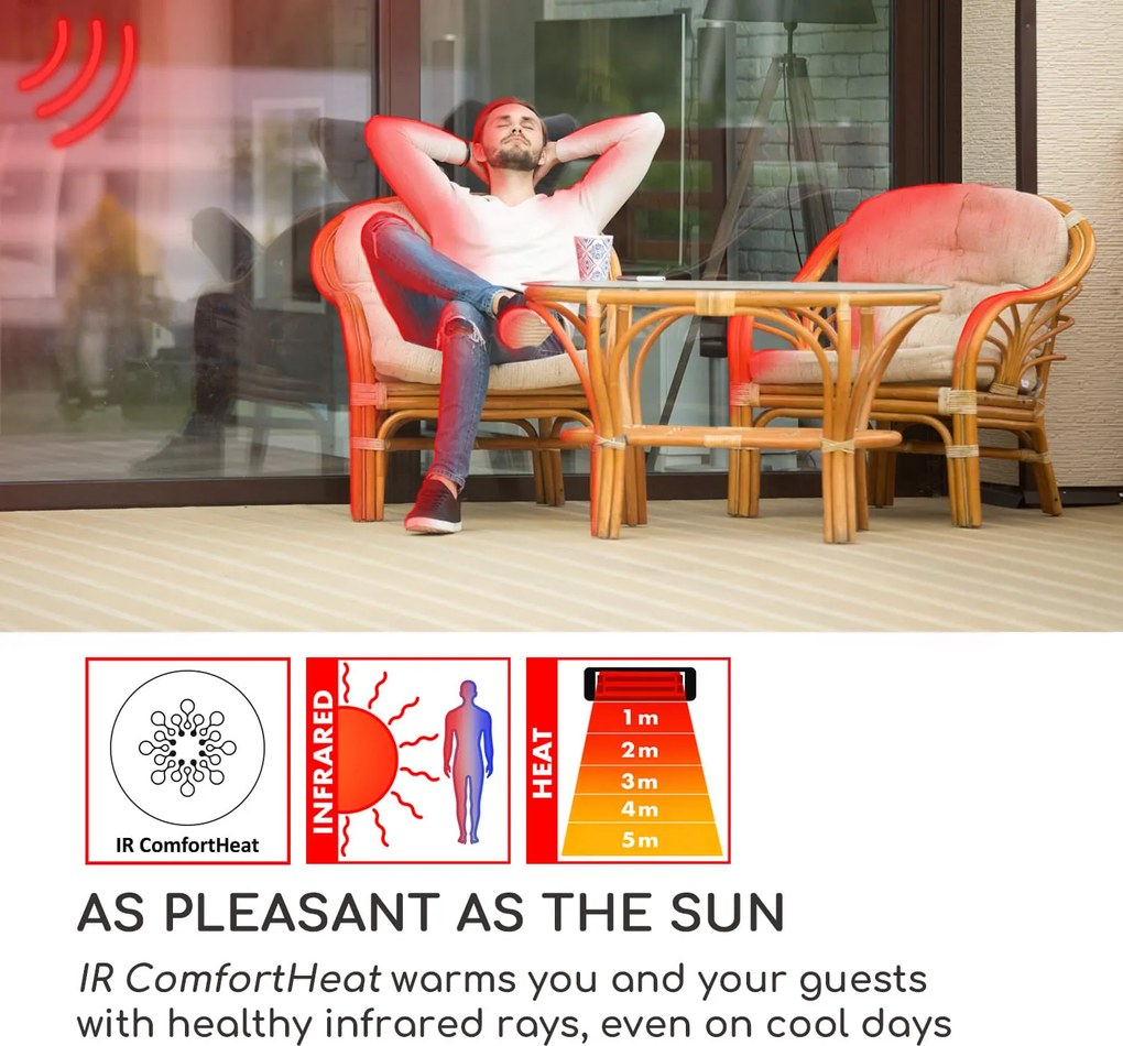 Blumfeldt Gold Bar 2000 Swing, infračervený ohrievač, 2000W, 60°, oscilácia