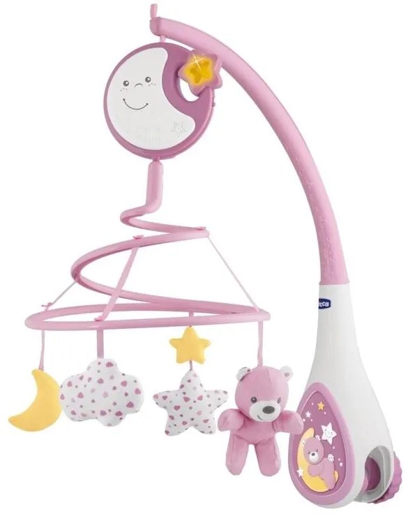 Chicco - Kolotoč nad postieľku s melódiou 3v1 NEXT2DREAMS 3xAA ružová
