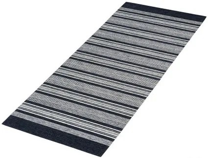 Protišmykový ručne tkaný behúň Laos 125 / 999X, 75x160, čiernobiela, chodba / predsieň, Oriental Weavers