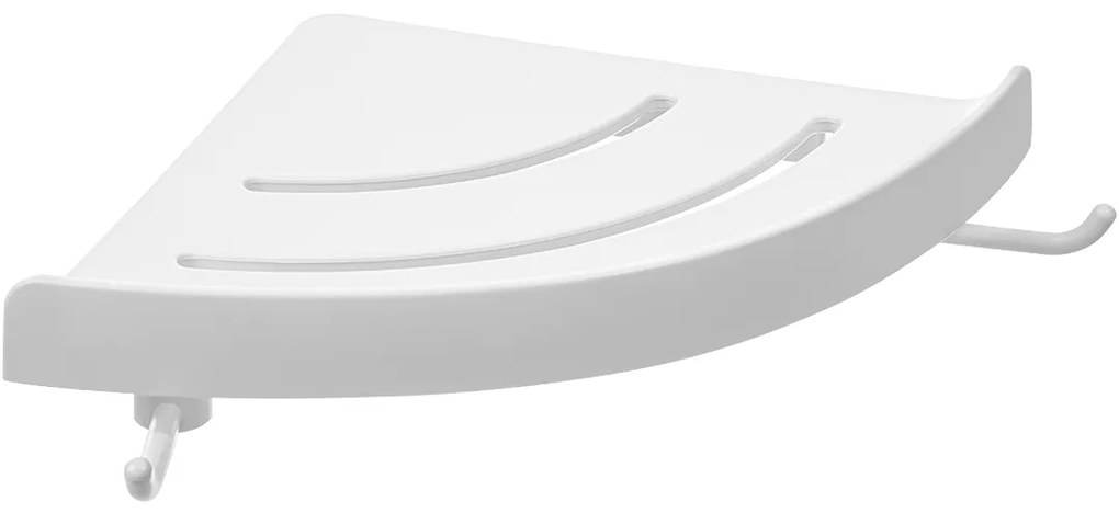 Kuchinox APO, rohová nástenná polička s okrajom 244x244x48 mm, biela matná, LAV-AKA_604T
