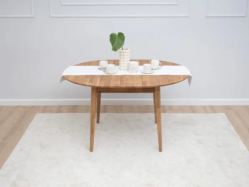 Okrúhly dubový stôl fi93 +30 cm nadstavce Bergen olej intenzívny