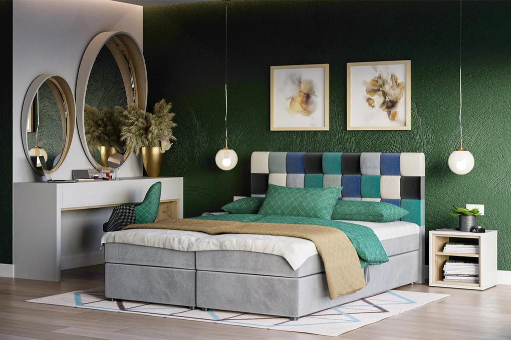Najlacnejsinabytok LEMON čalúnená manželská posteľ 160 x 200 cm, ITAKA 14/modrá
