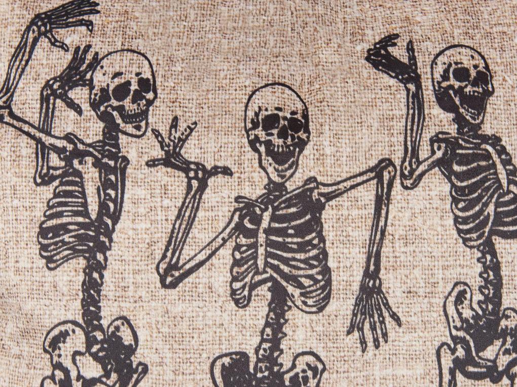 Zamatový vankúš so vzorom 45 x 45 cm béžový MORTESTI Beliani