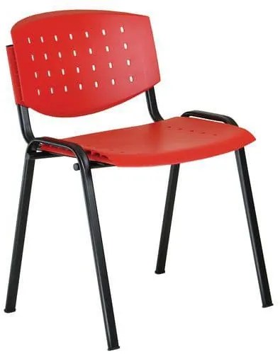 Plastová jedálenská stolička Layer, červená