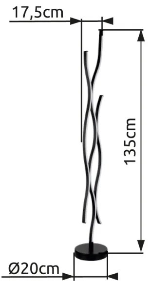 Globo 67206S - LED Stojacia lampa GERONIMO LED/28W/230V 3000K čierna