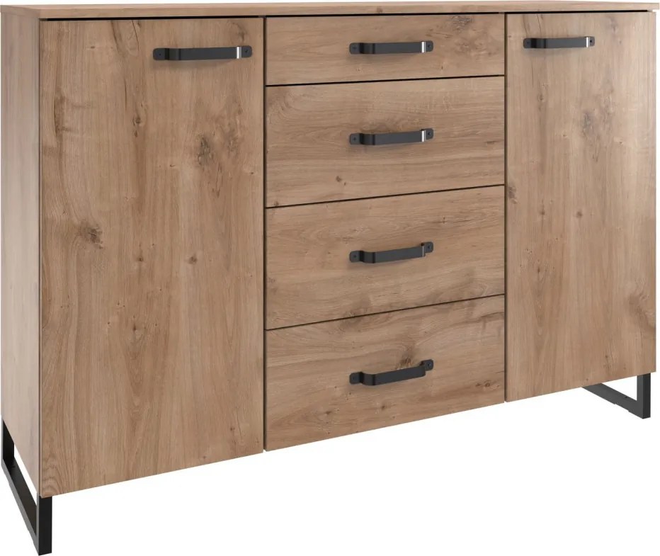 Úložná komoda so zásuvkami Detroit, doskový dub