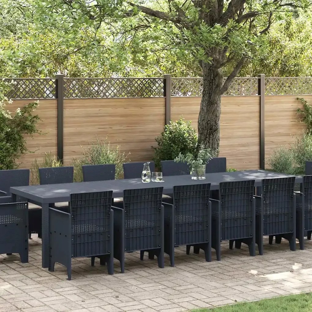 vidaXL Záhradný jedálenský set 15 pcs Antracit Pre 14 osôb