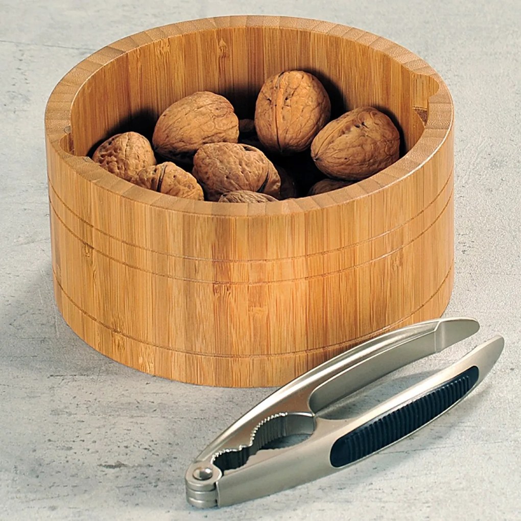 Drevená miska na orechy s luskáčikom Nuts, 17x7 cm
