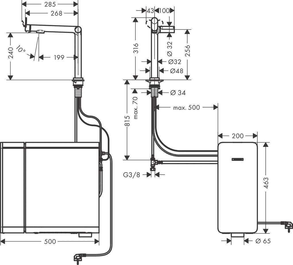 Hansgrohe Aqittura M91, sodaSystem 240, 1jet, vzhľad nerezu, HAN-76837800