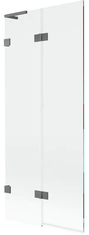 Mexen Lunar L, 2-krídlová vaňová zástena ľavá 80 x 150 cm, číre sklo, grafitová, 897L-080-100-95-00-L