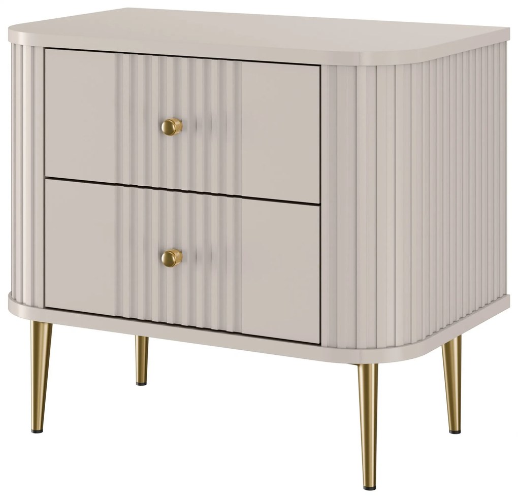 Nočné stolíky Vespera 56 cm - 2 ks - kašmírová / zlatá