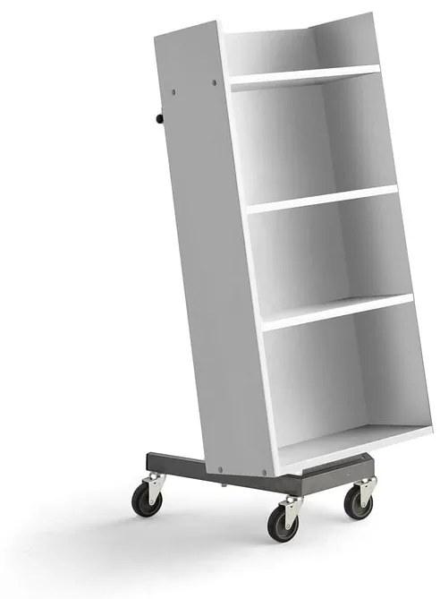 Vozík na knihy LIBER, 540x480x1100 mm, biela