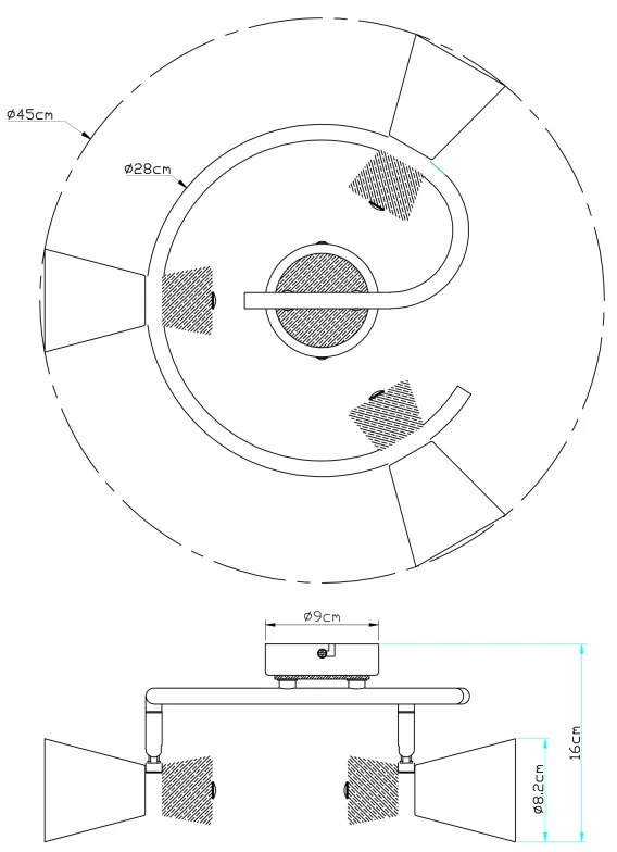 GLOBO AERON 54807-3 Stropné svietidlo