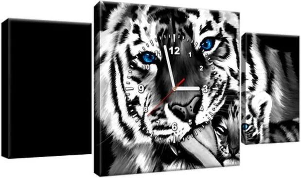 Obraz s hodinami Tigre ako maľované 80x40cm ZP2573A_3AX
