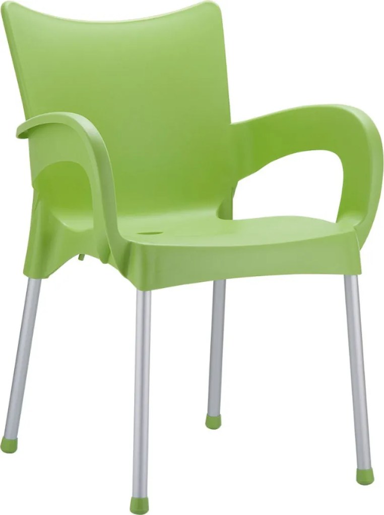 ROMEO záhradná stolička s podrúčkami light green