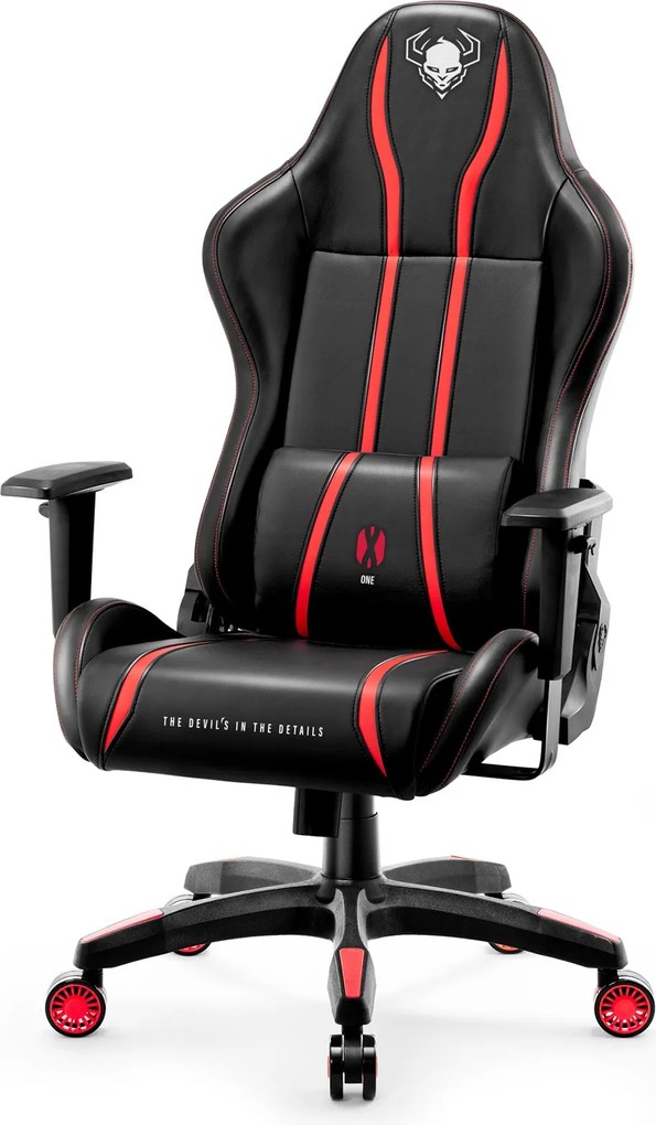 Herné kreslo z eko-kože Small Size, čierny-červený: Diablo X-One 2.0