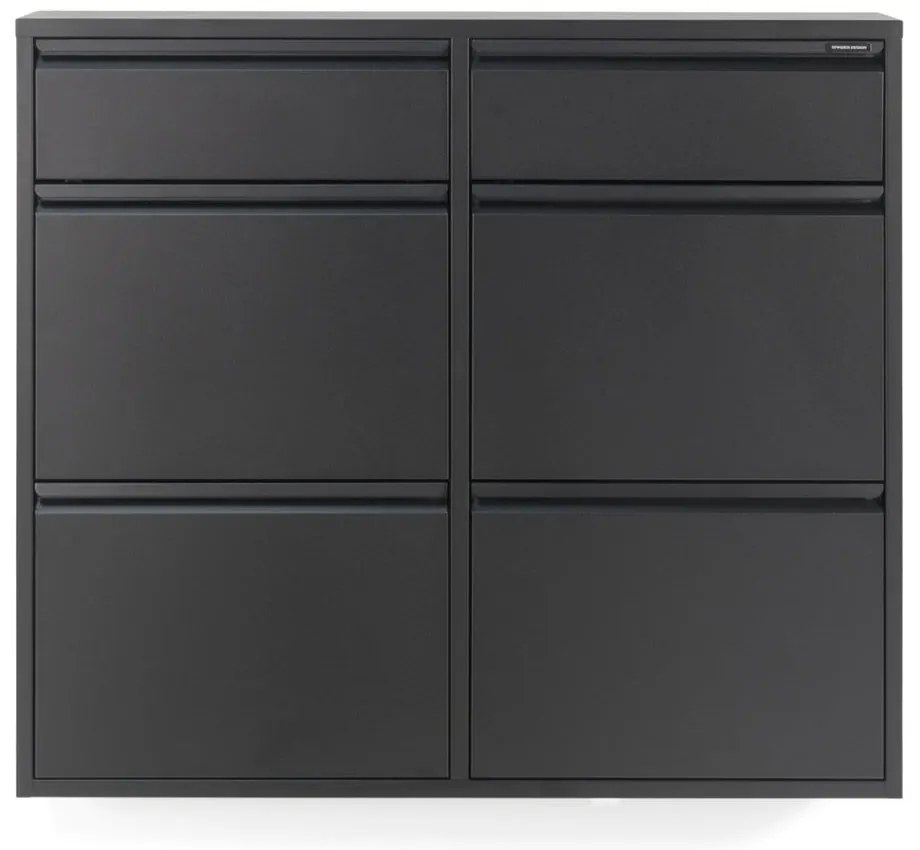 Čierna kovová skrinka na topánky Billy – Spinder Design