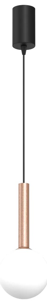 Závesné svietidlo Play, 1x biele sklenené tienidlo, b/c