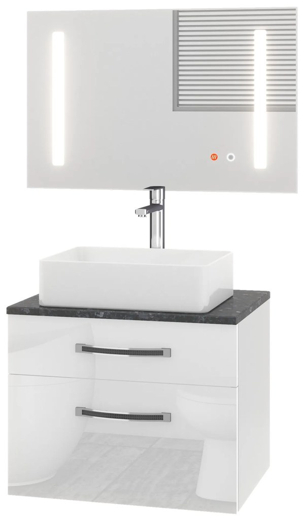 Kúpeľňový nábytok EUP P 60/0/W/W/0/BK/MB