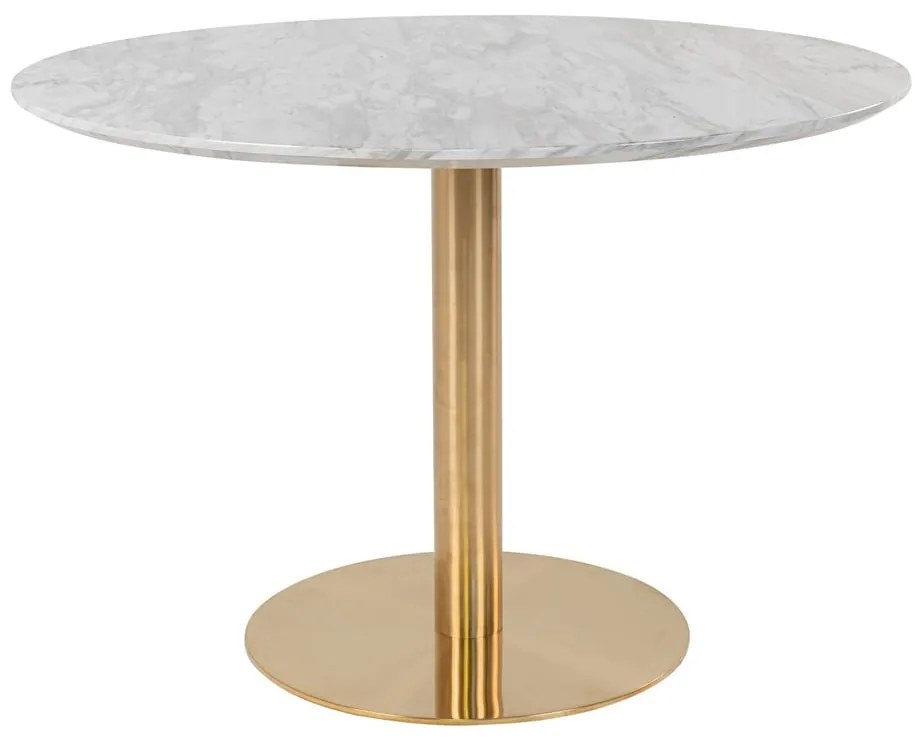 Okrúhly jedálenský stôl s doskou v dekore mramoru ø 110 cm Bolzano – House Nordic