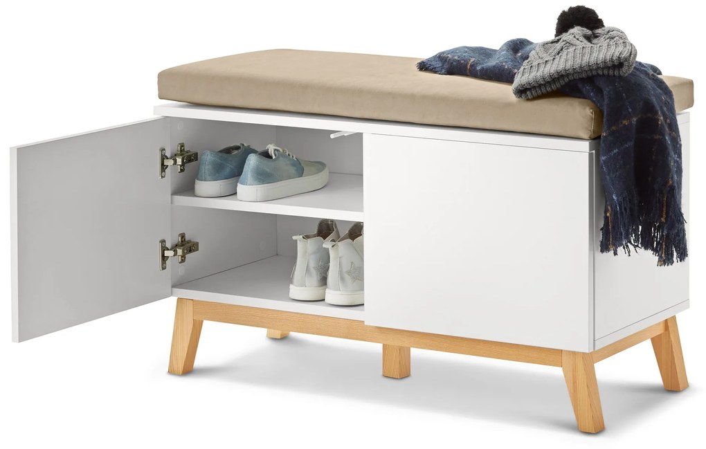 Lavica s úložnými priehradkami