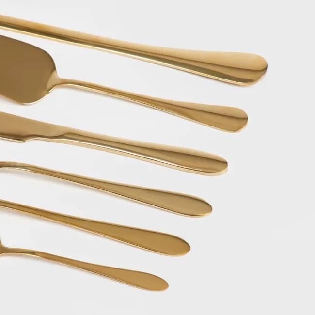 Súprava príborov ABELE s lopatkou a naberačkou, zlatá 18 ks 721878