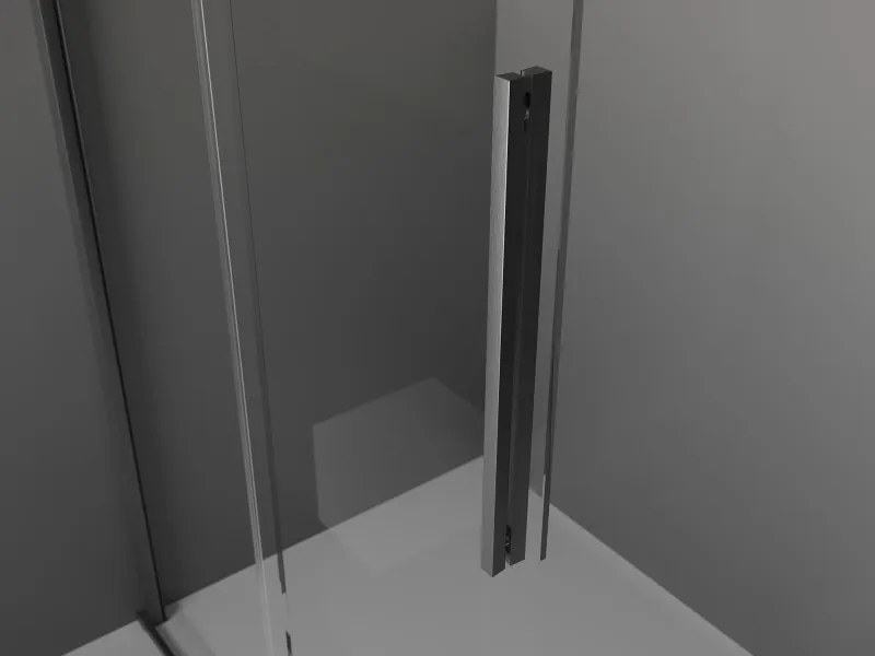 Mexen Velar L, posuvná sprchová zástena Walk-in 110 x 200 cm, 8mm číre sklo, grafit brúsený, 871-110-003-03-66
