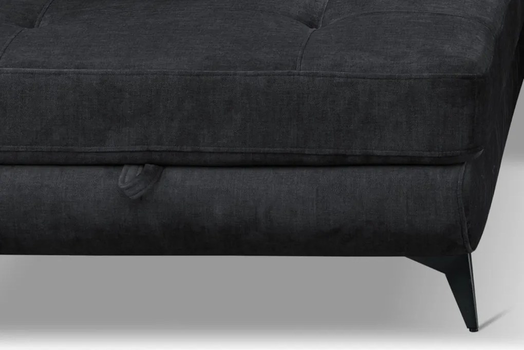 Rohová sedacia súprava Sergio, čierna látka, ľavý roh