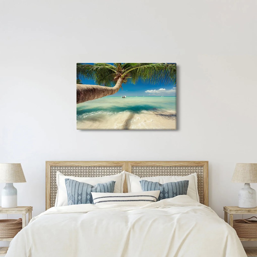 Obraz - Čisté more s palmou (90x60 cm)