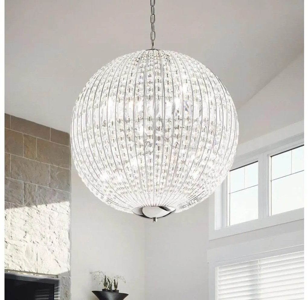 Ideal Lux - LED Krištáľový luster na reťazi LUXOR 8xG9/3W/230V pr. 50 cm číra