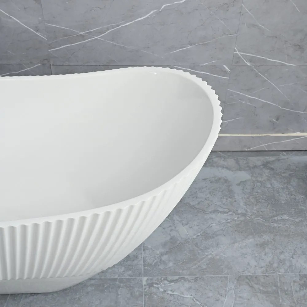 Rea Atena, voľne stojaca vaňa 1700x730x710 mm, biela, zlatý matný click-clack, KPL-W7127