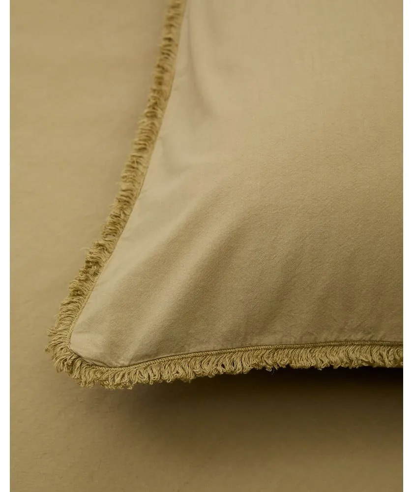 Žlté/zelené obliečky na jednolôžko/predĺžené z bavlneného perkálu 150x220 cm Sifinia – Kave Home